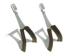 BLB Steel SB/SG Toe Clips W/leather - Silver