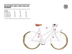 BLB Butterfly 8spd Town Bike - Dusty Pink -Bicycle Equip Store 0037625 blb butterfly 8spd town bike dusty pink